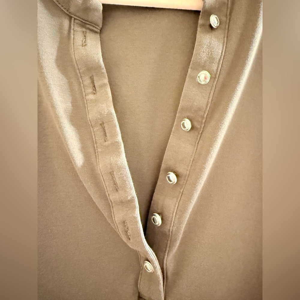CALVIN KLEIN Cap Sleeve Henley In Caper - Picture 4 of 11